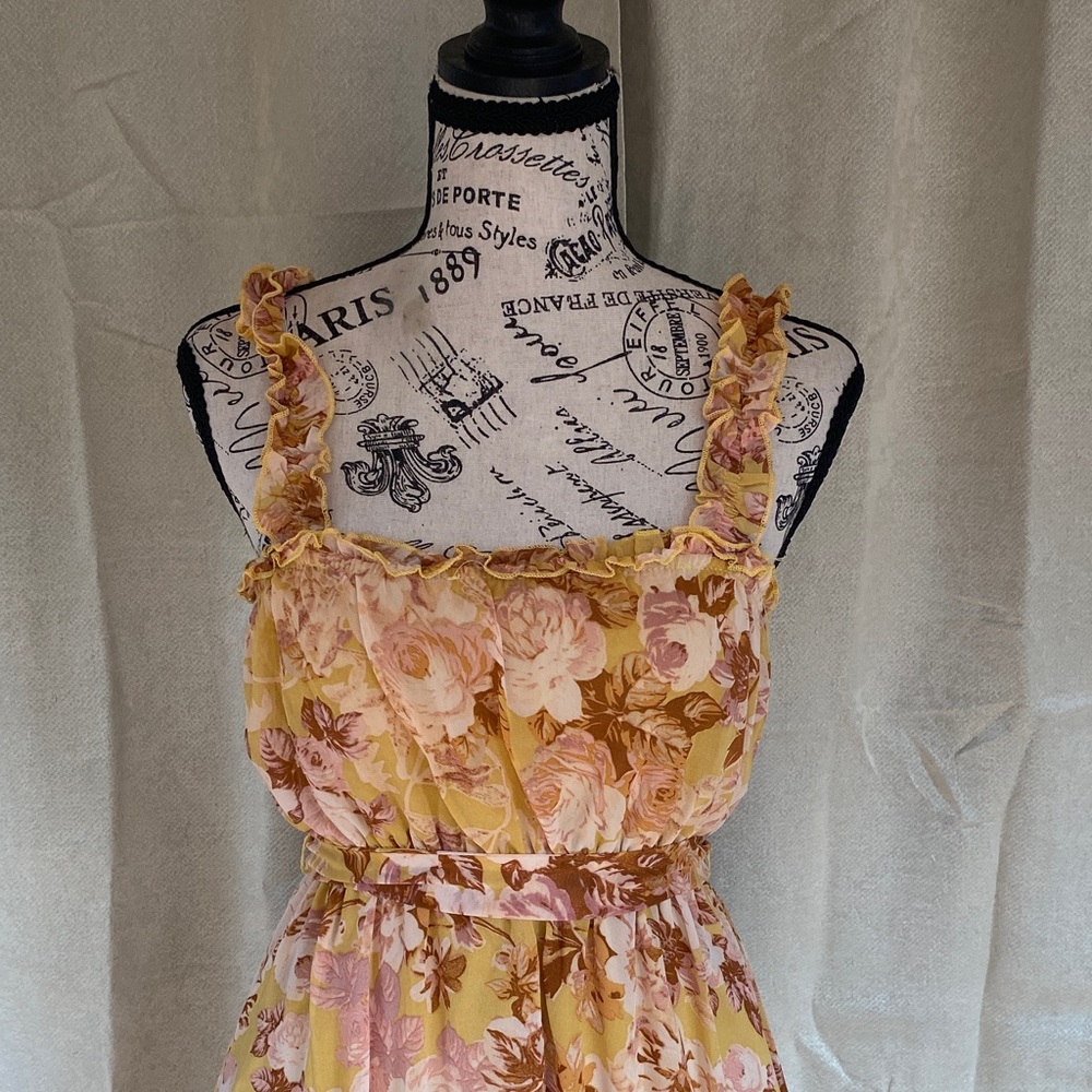 Floral Yellow and Pink Dress
